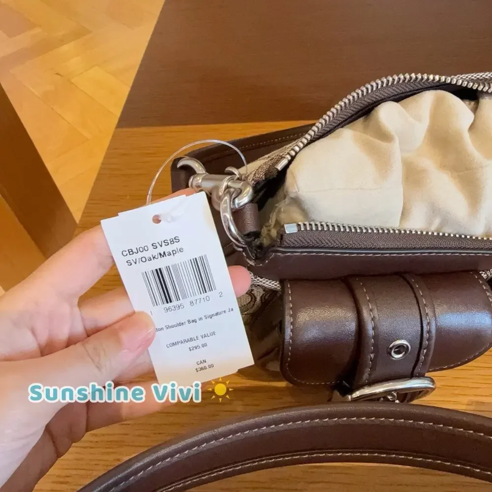 NWT Coach Ashton Bag In Signature Jacquard CBJ00 Silver/Oak/Maple